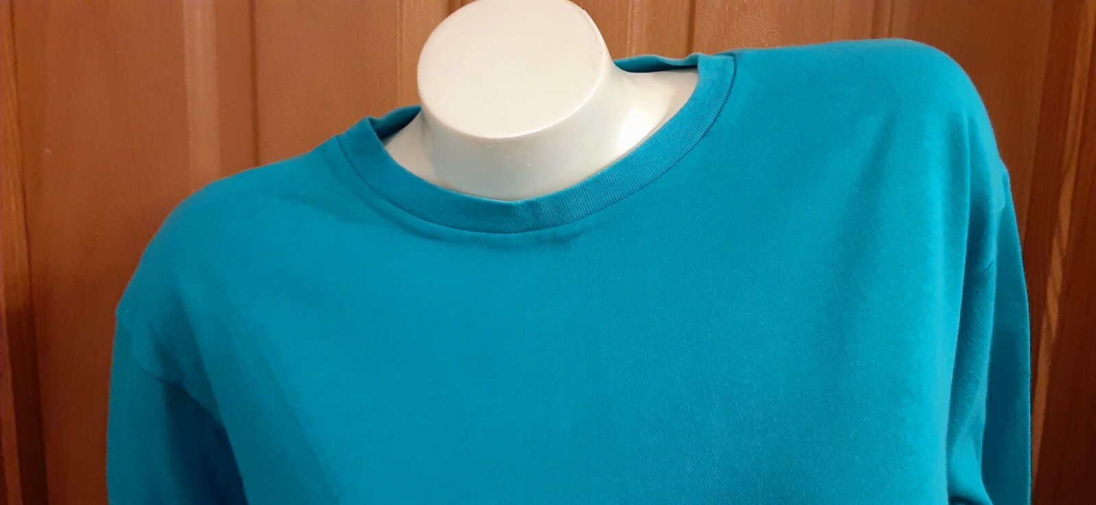 Mixed Blues Bracelet Sleeves Round Neck Blue Tee Shirt Misses Size Large