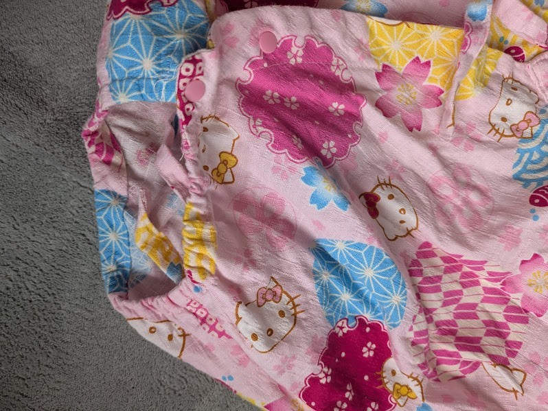 Hello Kitty Baby Romper 80cm Pink Sleeveless Yukata Jinbei Japan Exclusive Cotto