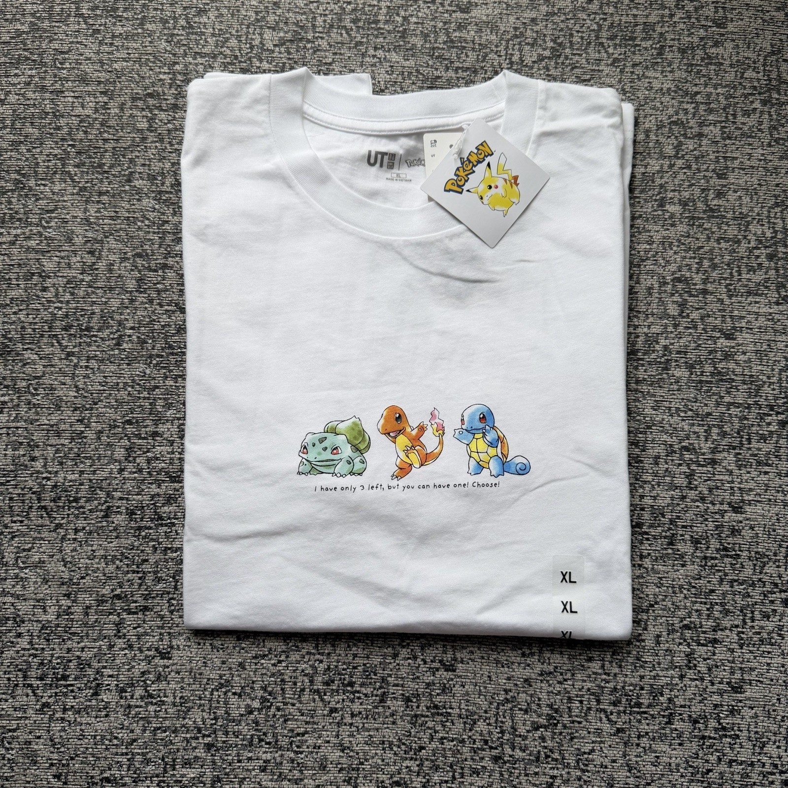 Uniqlo UT Japan Pokémon 30th Anniversary Tee White Charmander Squirtle L/XL