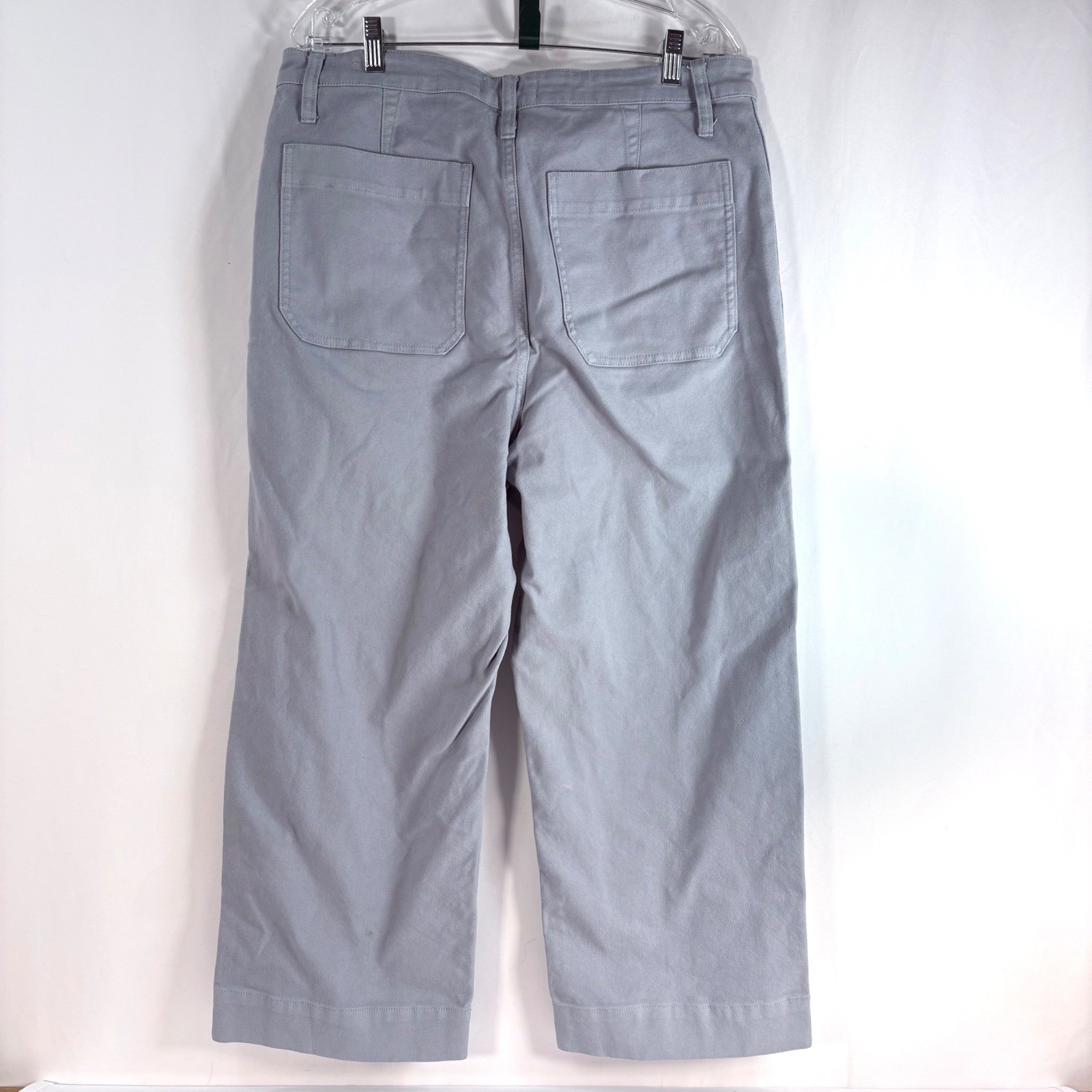Madewell Slim Emmett Wide-Leg Crop Pants Blue Gray Size 32 High Rise Stretch