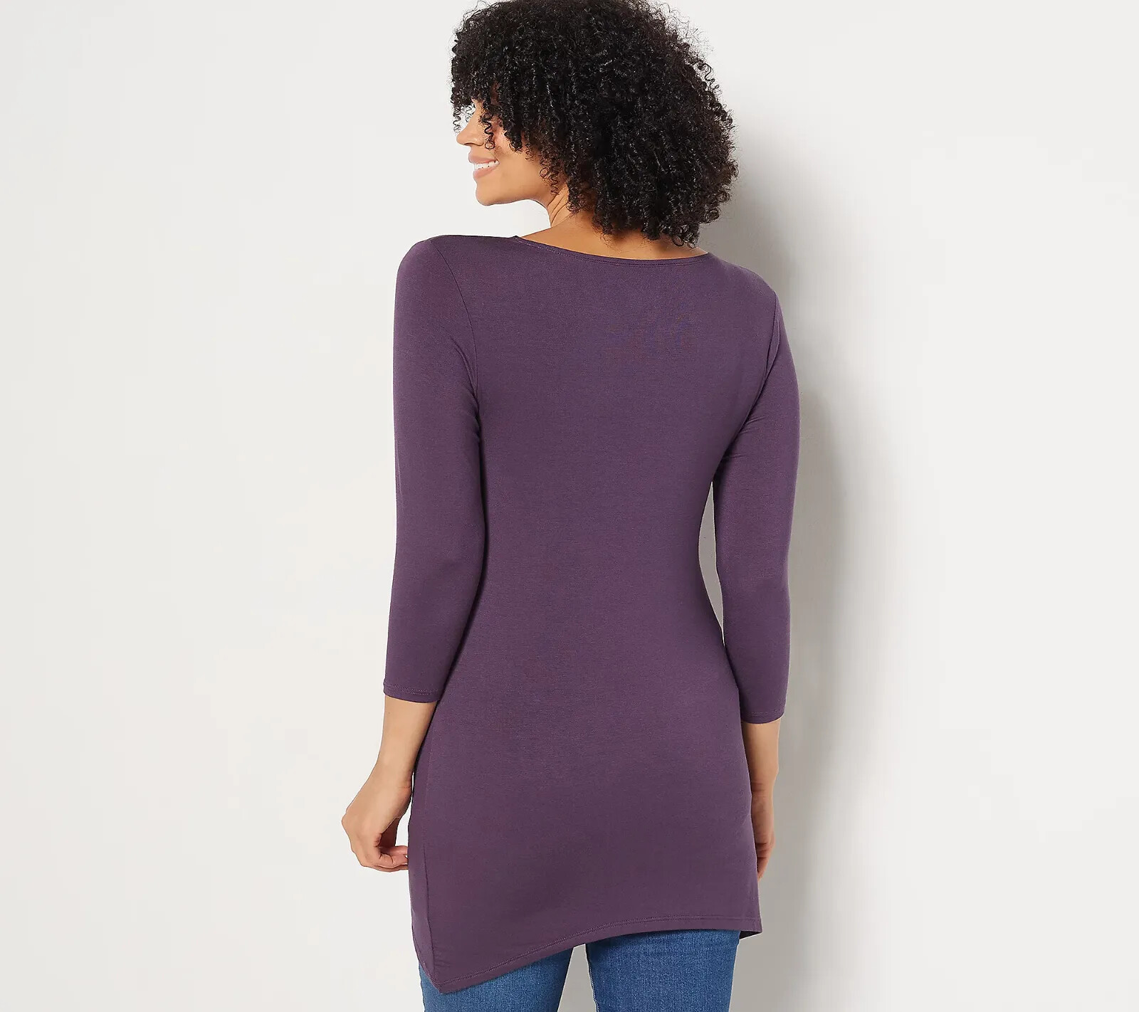 LOGO Layers by Lori Goldstein Rayon Crew Neck 3/4 Top -more Choices a457764 —