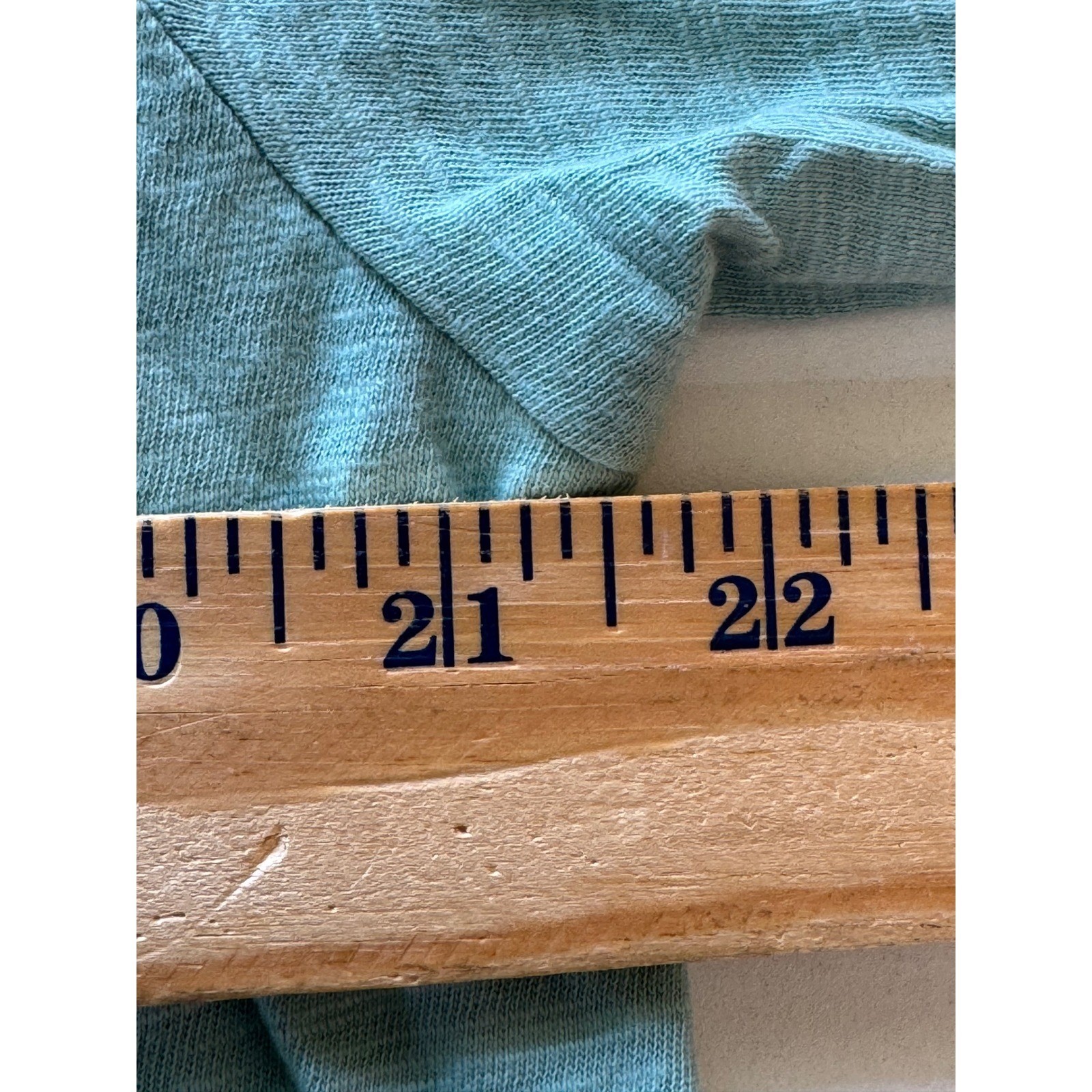 A Rare Bird Blue Distressed Sparrow Scripture Tunic 3/4 Sleeve Tee L/XL NWT