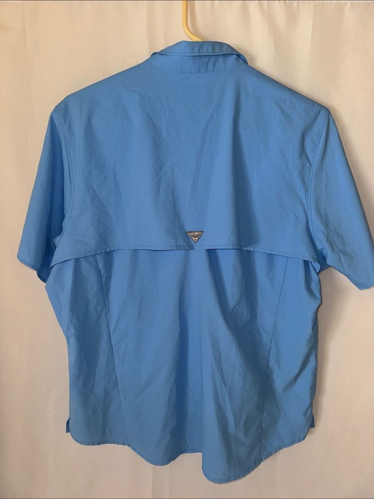 Columbia PFG Women’s Blue Vented Fishing Shirt Short Sleeve Size Large