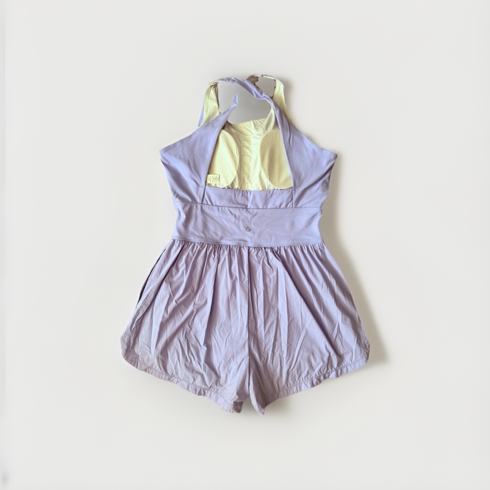 Glowmode Women’s Lavender Bodycon Crisscross Back Athletic Romper Size Large