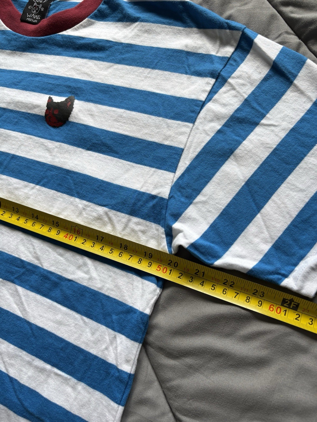 GOLF WANG Killcat Striped Tee Blue White Red Size M