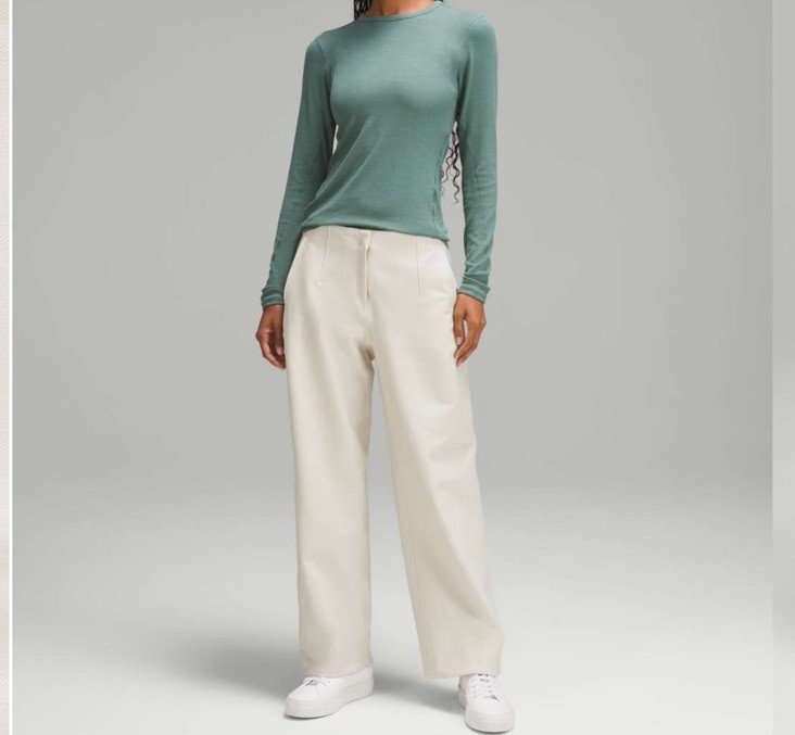 Lululemon Utilitech Relaxed-Fit Mid-Rise Trouser Women Size 10 In Bone Nulu