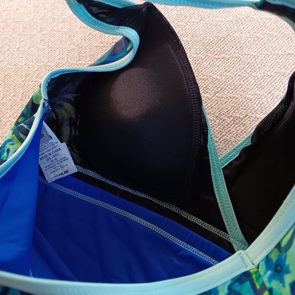 ll bean tankini swim top 4 floral tropical coastal mermaid beachy vacation