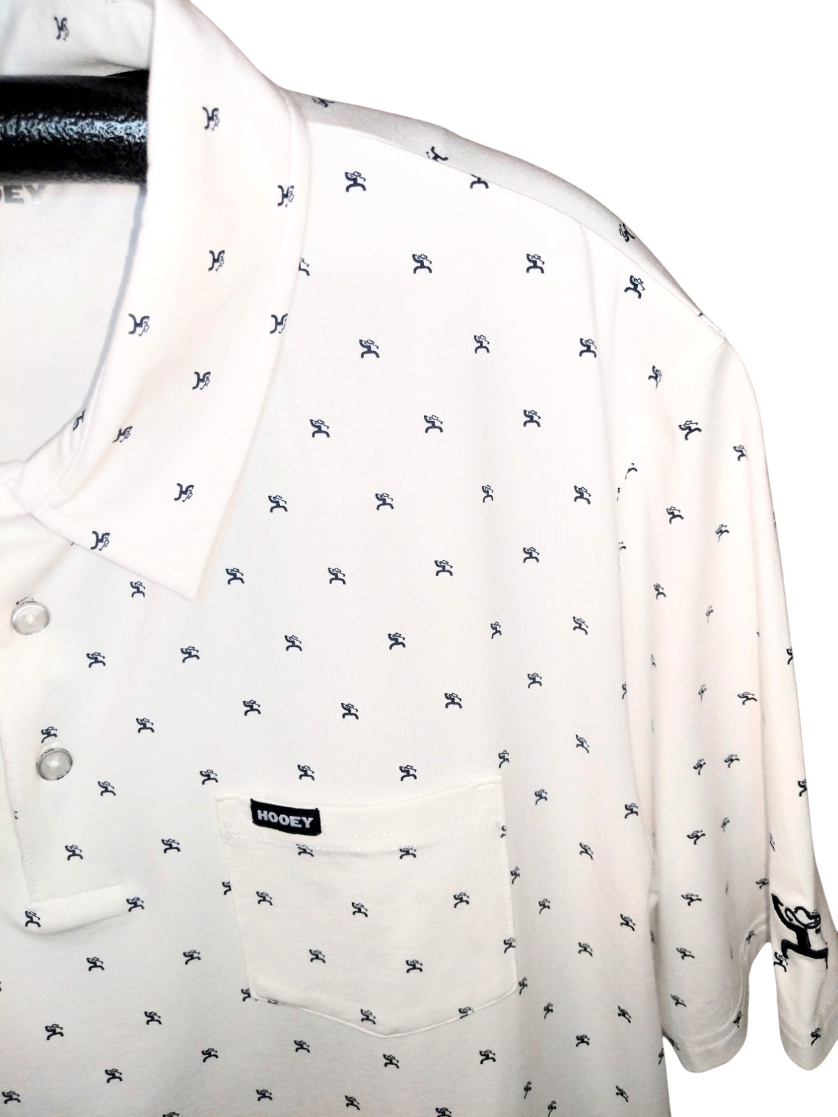 HOOEY Hot Shot Golf Polo Shirt Bowen Invitational Mens Sz XL White All Over Logo