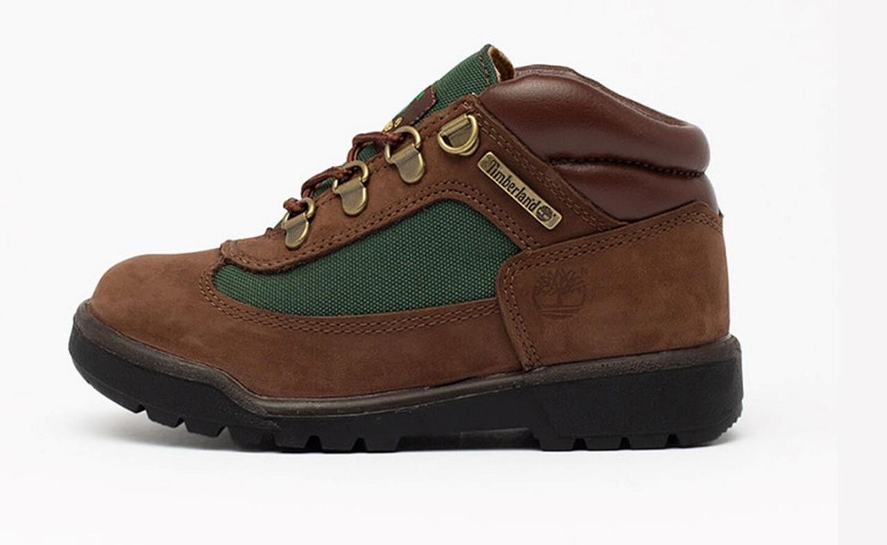 Boy’s YOUTH TIMBERLAND Field Mid Boot Dark Brown Nubuck LEATHER BOOTS Size 2.5
