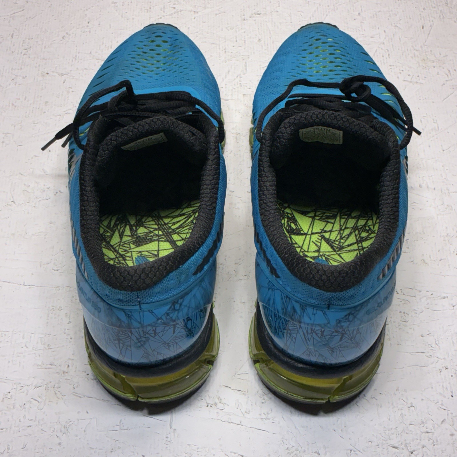 Asics Gel-Quantum 360 Men’s Size 11.5 Running Shoes Blue Yellow Athletic T5J1N