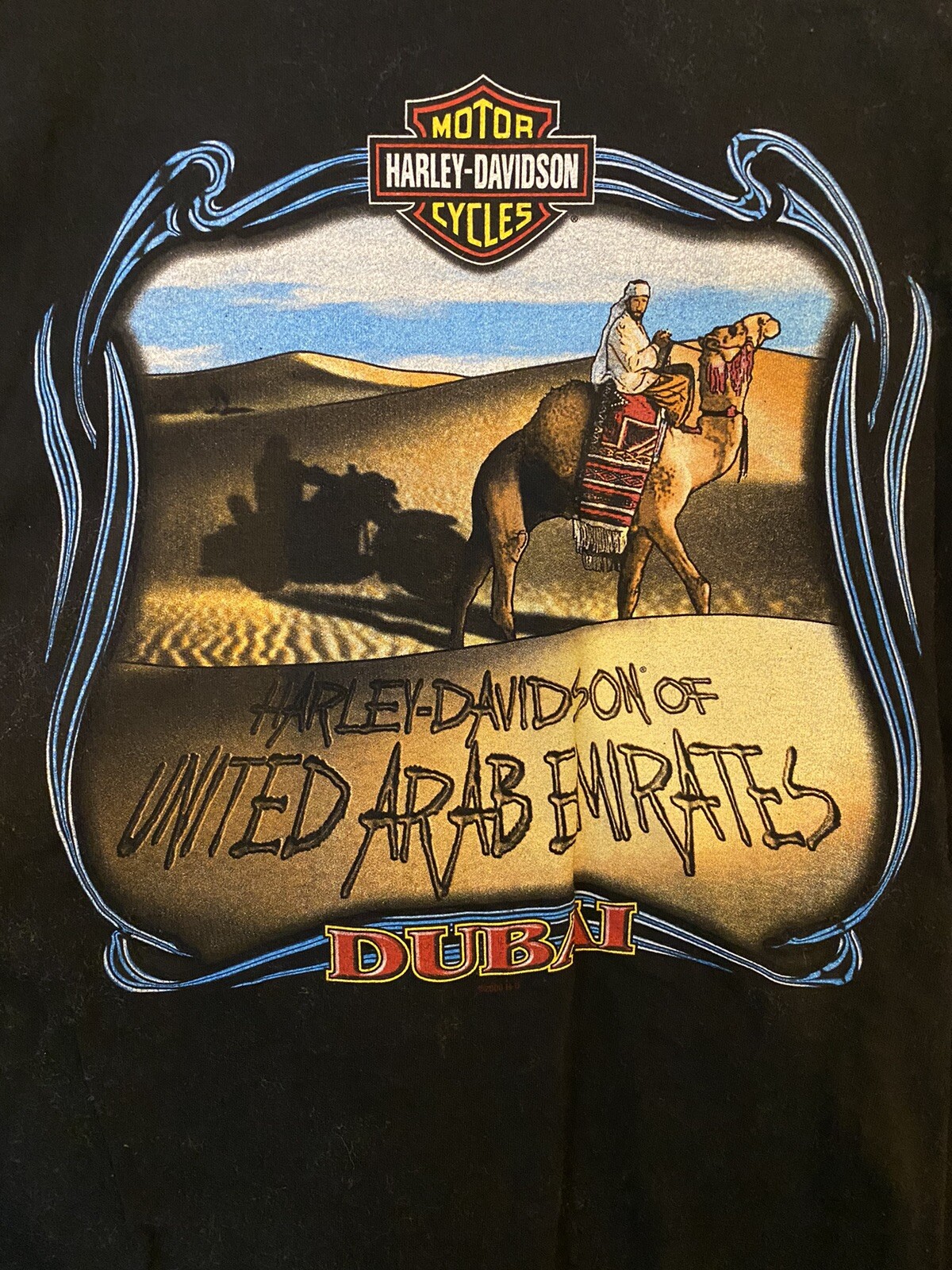 VTG 00s Harley Davidson Motorcycle T-Shirt XL United Arab Emirates 2000 Dubi