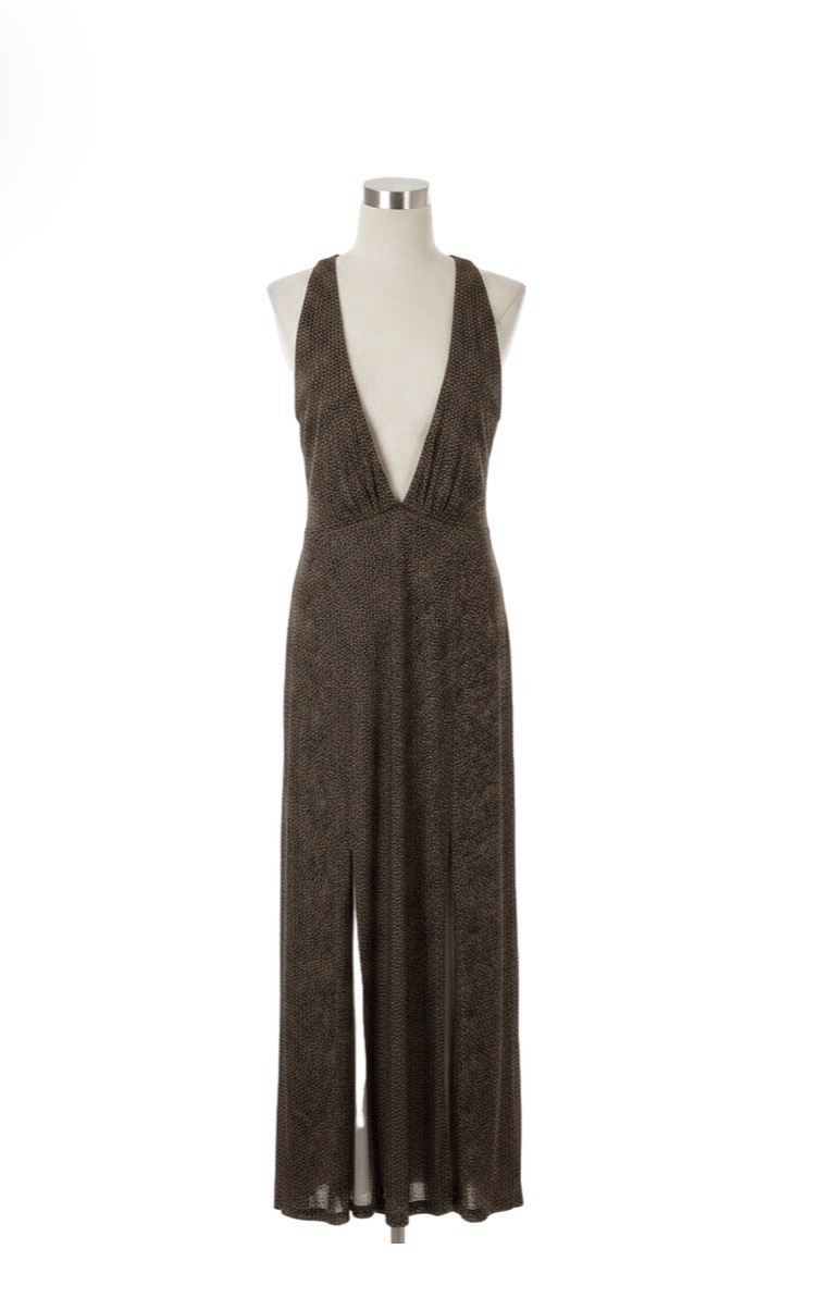 ASOS Deep V-Neck & Deep Back Leopard Print Maxi Lingerie Dress w Slit Dress (14)