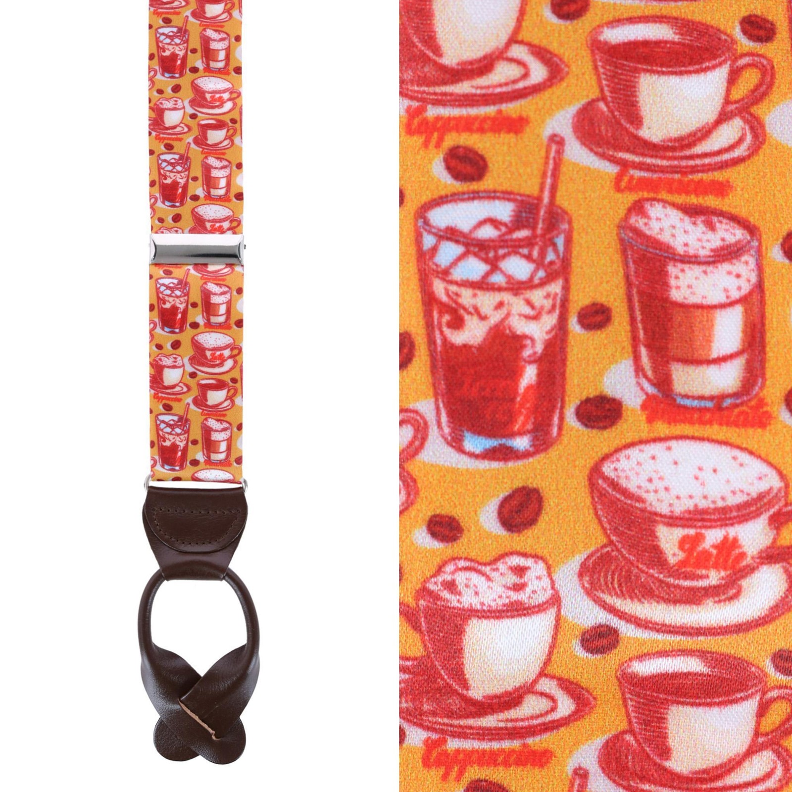 Trafalgar Men’s Highly Caffeinated Silk Button End Suspenders