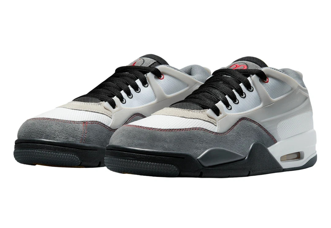 Nike Air Jordan 4 RM Premium White Black Smoke Grey Fire Red IB8052-100 Mens Sz
