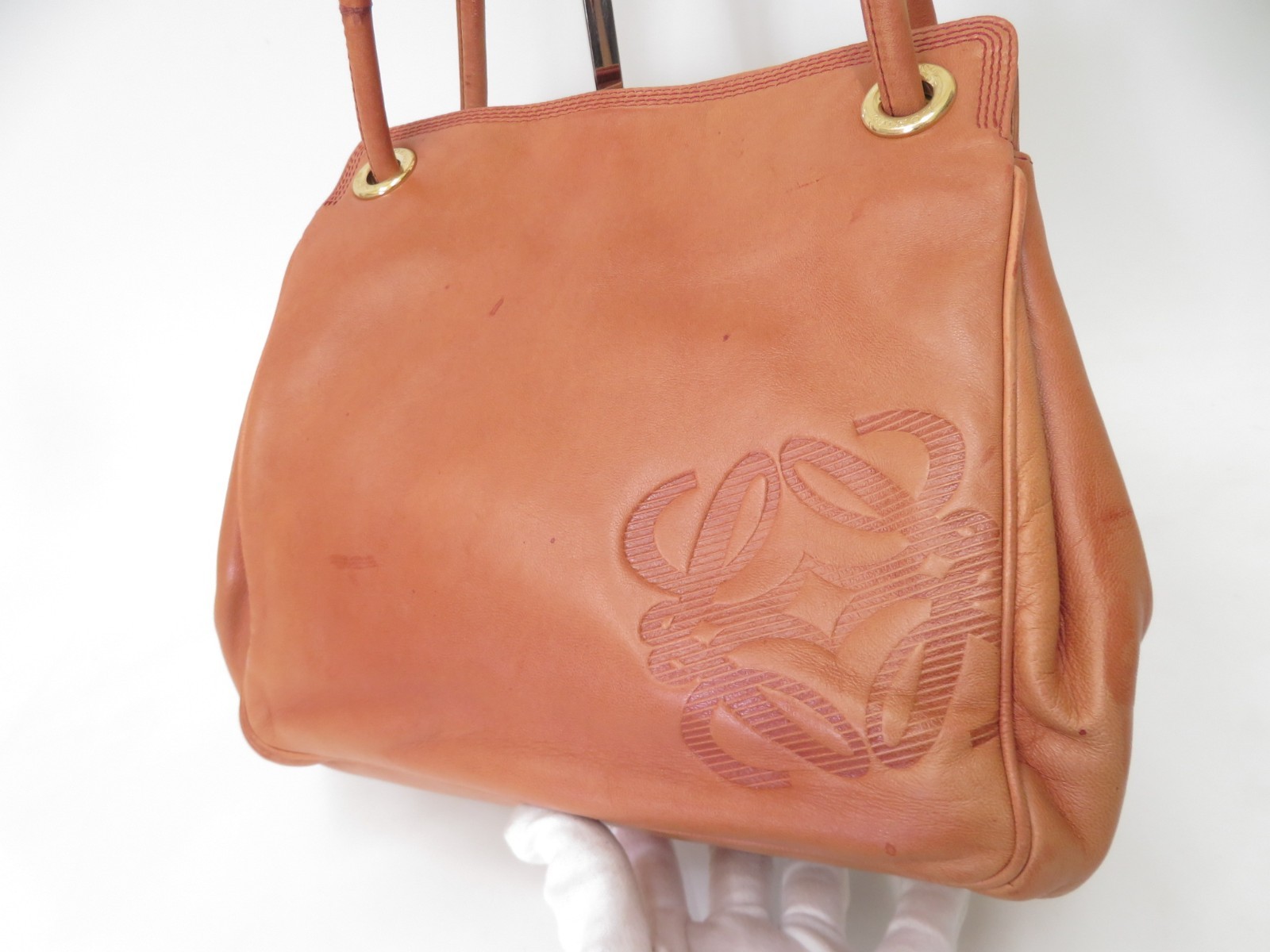 Authentic LOEWE Anagram Lambskin Nappa Leather Shoulder Bag S#53838