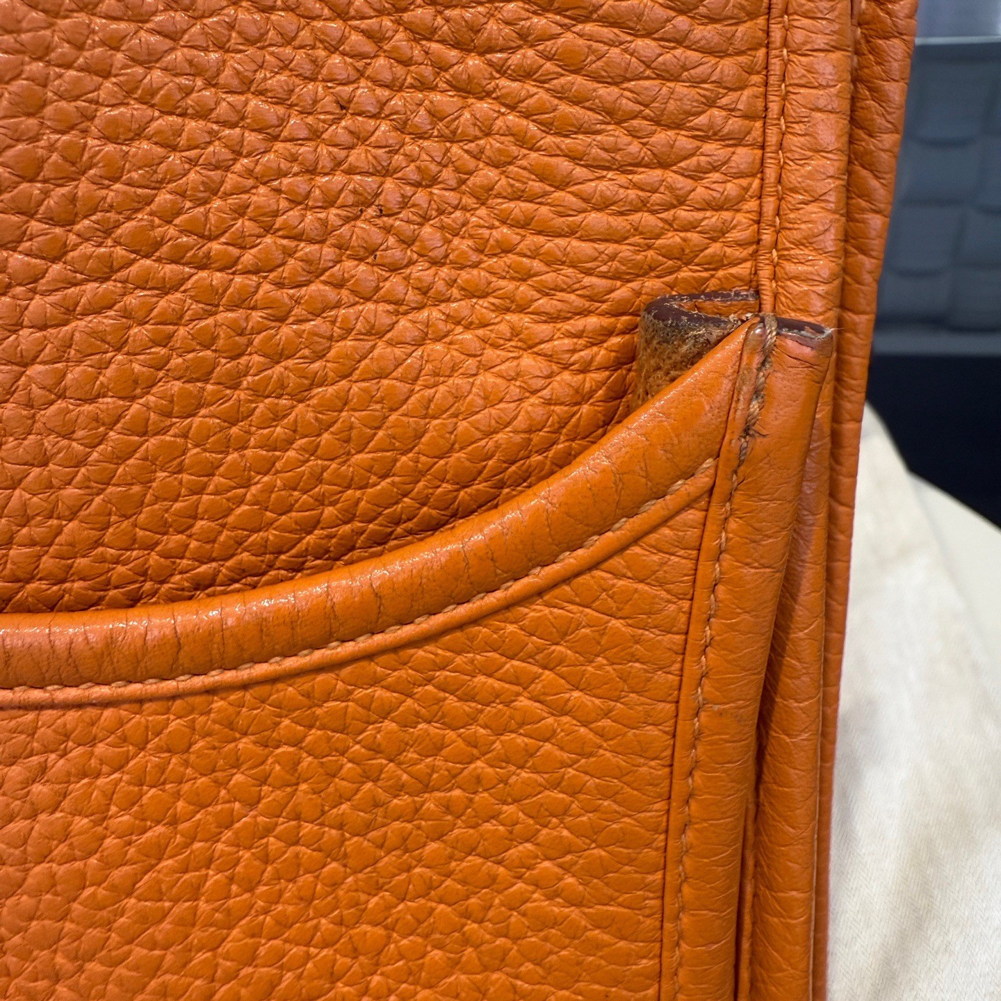 Hermes Pre-Owned Authentic Luxury Handbag Orange 29*30*8cm Silver