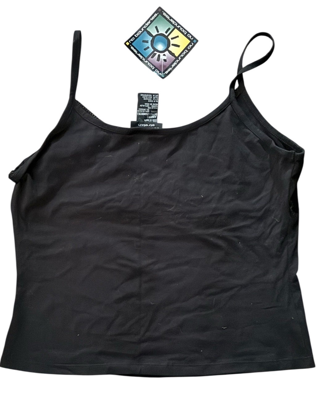 Vintage Y2K No Boundaries Black Cami Ribbon Bow Accent Juniors Sz 15 XL NWT