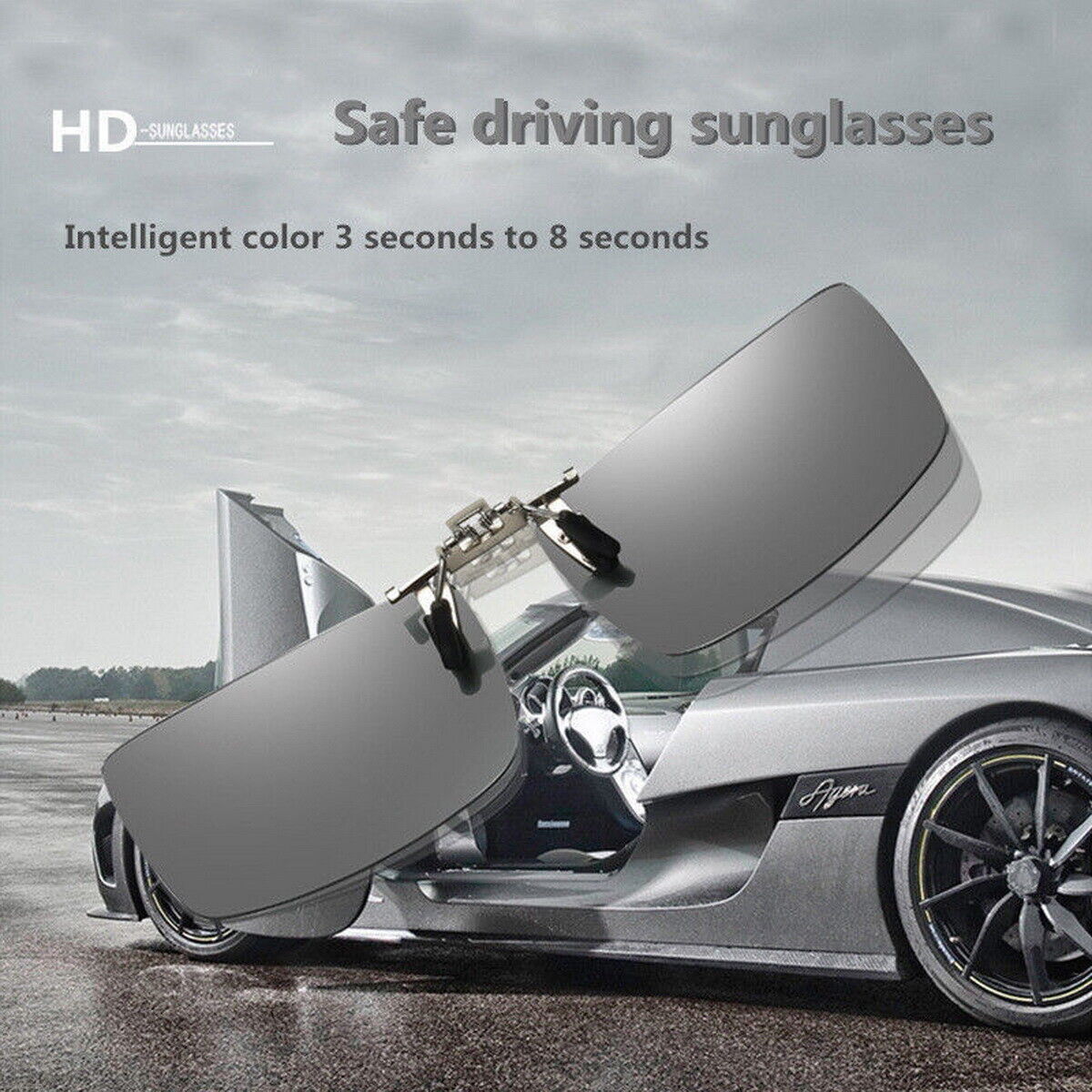 Polarized Flip Up Clip On Sunglasses Unisex 100% UV Protection Fishing Driving