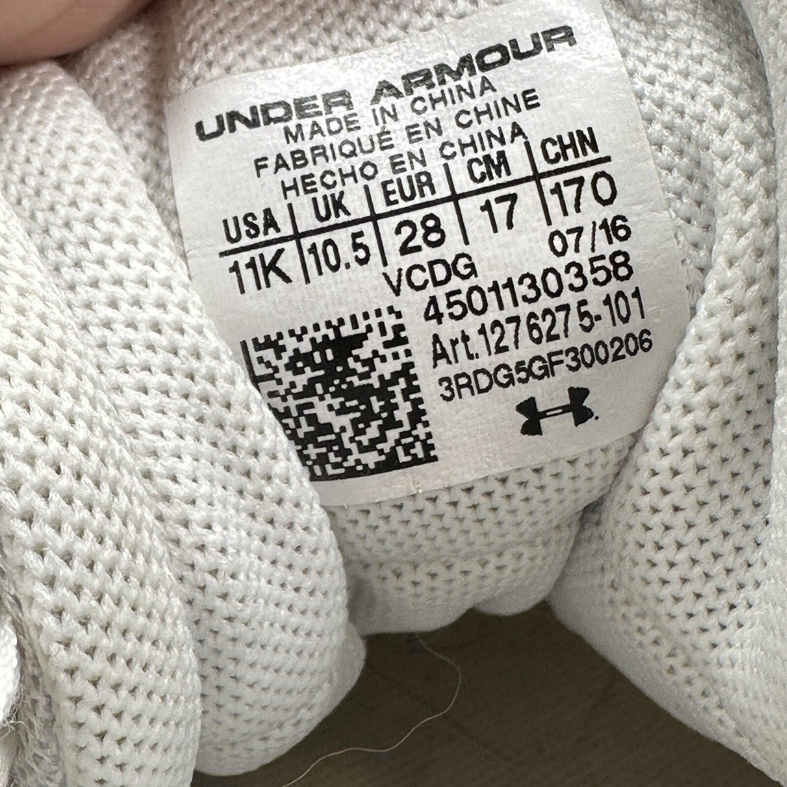 Under Armour Steph Curry Gray White Basketball Shoes Sneakers Boys Kids Sz 11K