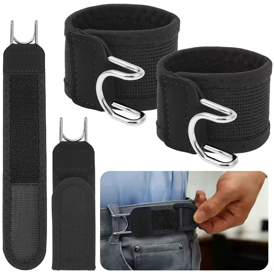 1 pc Buckleless Elastic Belt Metal Hook Adjustable Invisible Waist Belt