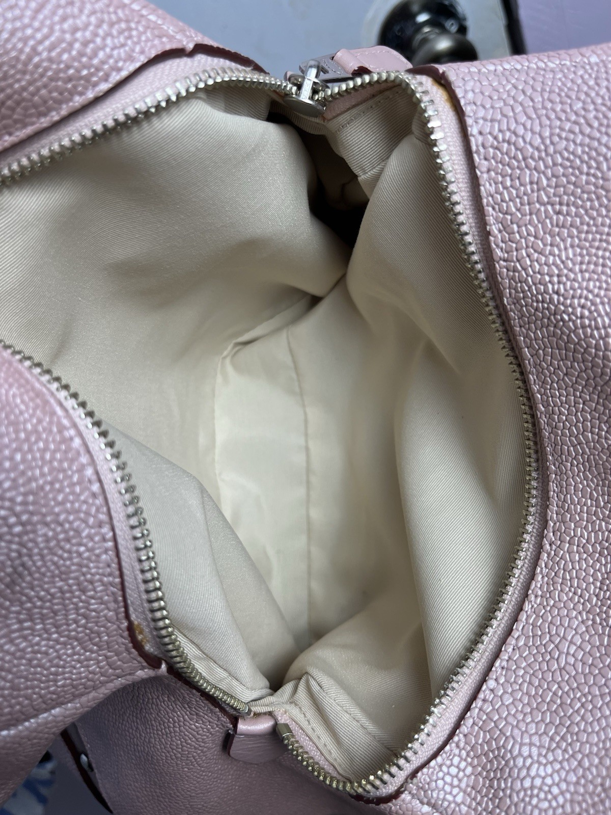 Coach F35211 Phoebe Madison Studded Caviar Pink Leather Shoulder Bag Tuberose