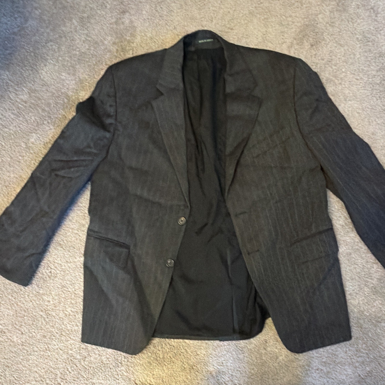 Lauren Ralph Lauren Men’s Gray Wool Pinstripe 2pc Suit 43R 36×28 2-Button