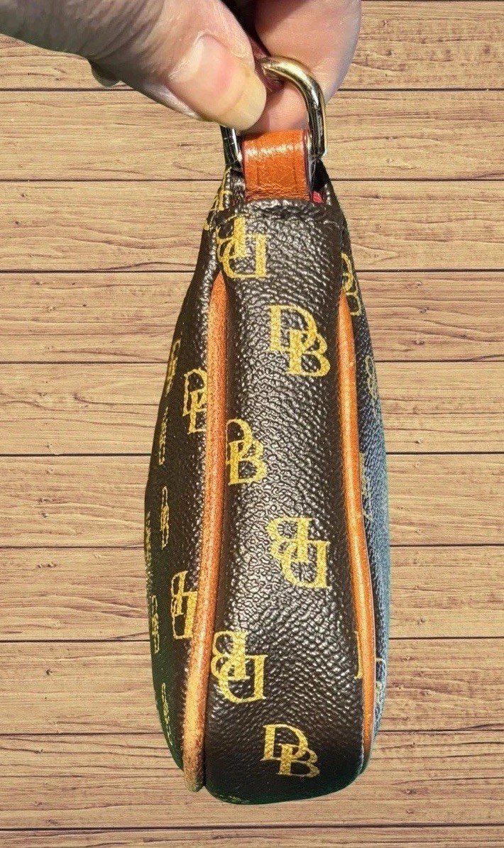 Dooney Bourke Gretta Lexi Small Crossbody Bag Dark Brown T’Moro DB Logo Monogram