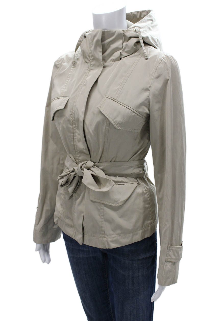 Weekend Max Mara Womens Anorak Beige Zip Long Sleeve Size 4