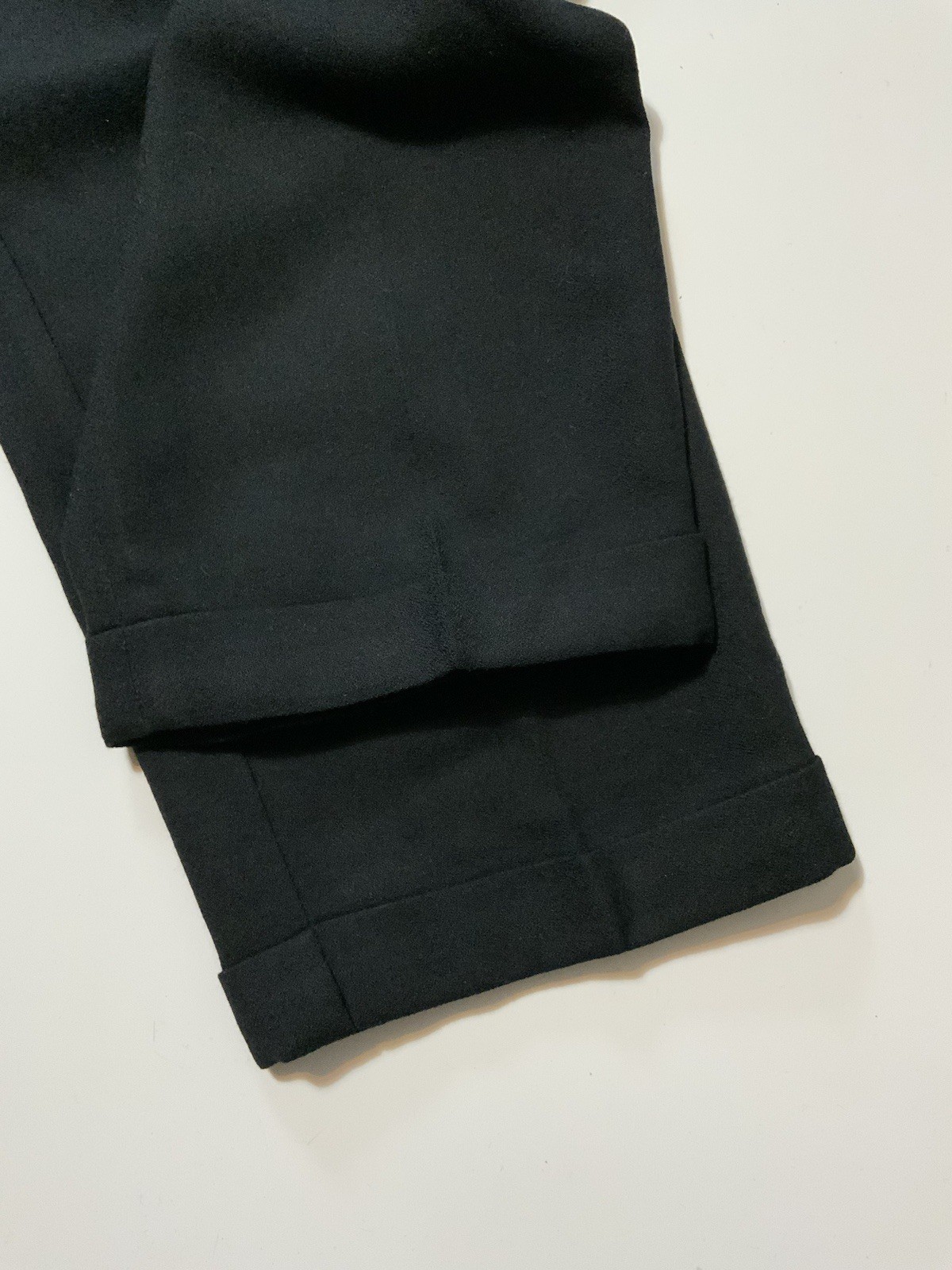 Vintage 80s Studio Tokyo International Japan Wool Black Pleated Cuffed Pants 36
