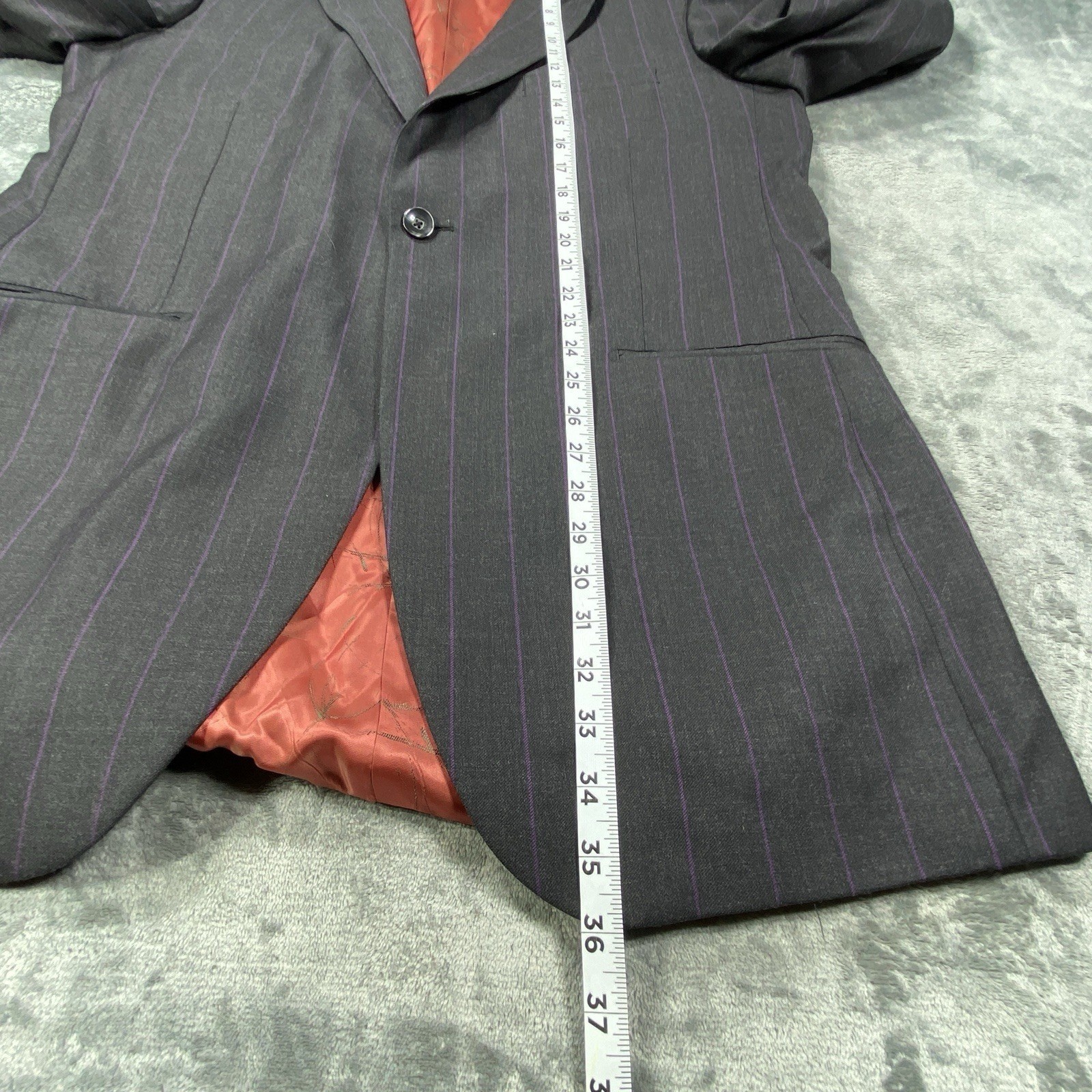 Tiglio Rosso 3 Piece Suit 36L Striped 150s Wool Blazer Vest Pleat Pants Italy