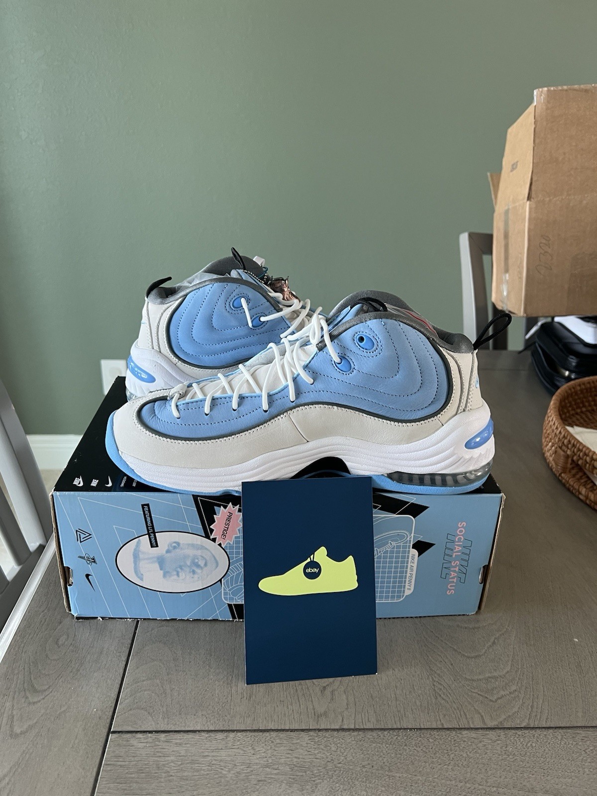 Nike Air Penny 2 Social Status Mid Top Sneakers Blue/Gray/White