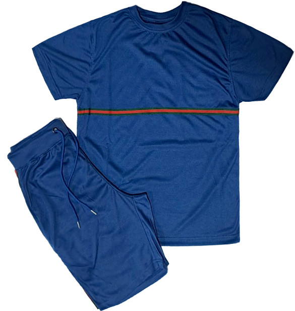 MEN CLASSIC 2 PIECE L.WEIGHT TECHNICAL STRIPES SHORT SETS W/DRAWSTRINGS