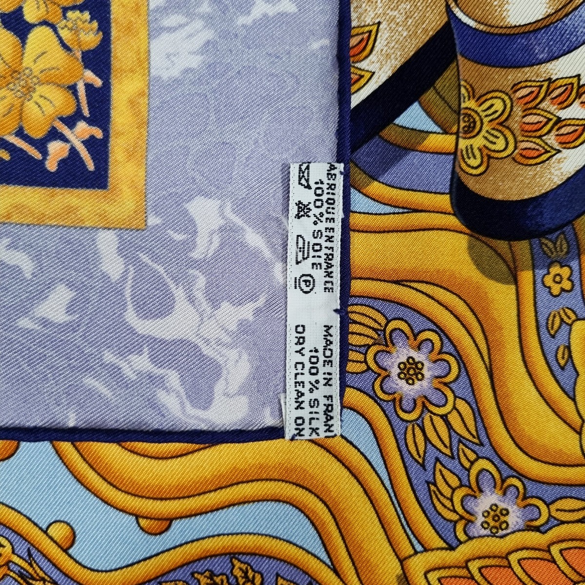 RARE VINTAGE HERMES Silk Scarf “Carpe Diem” Carre 90 designed by Joachim Metz