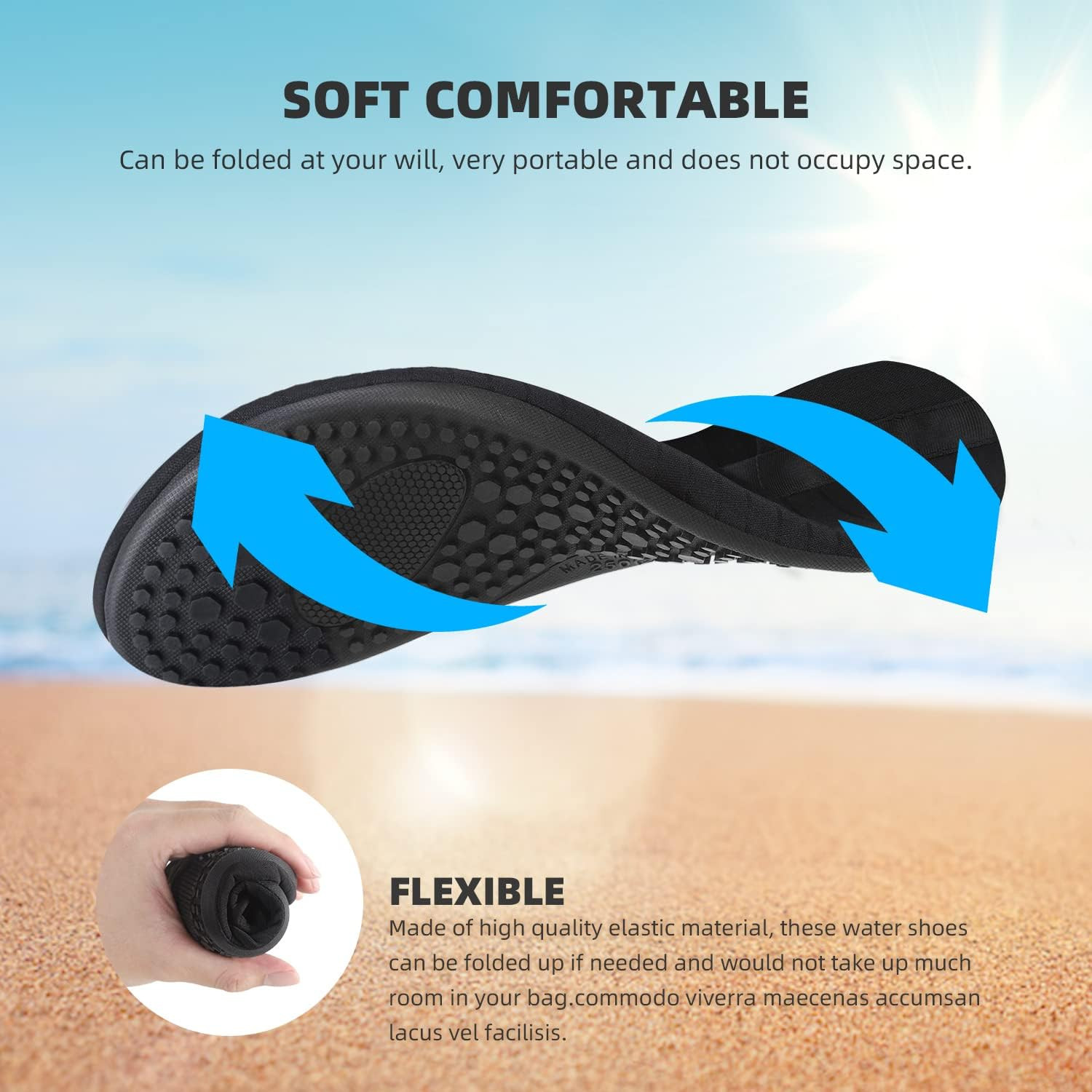 Quick Dry Water Shoes Slip-On Flexible Stretch Beach Pool Yoga Swim Shoes
