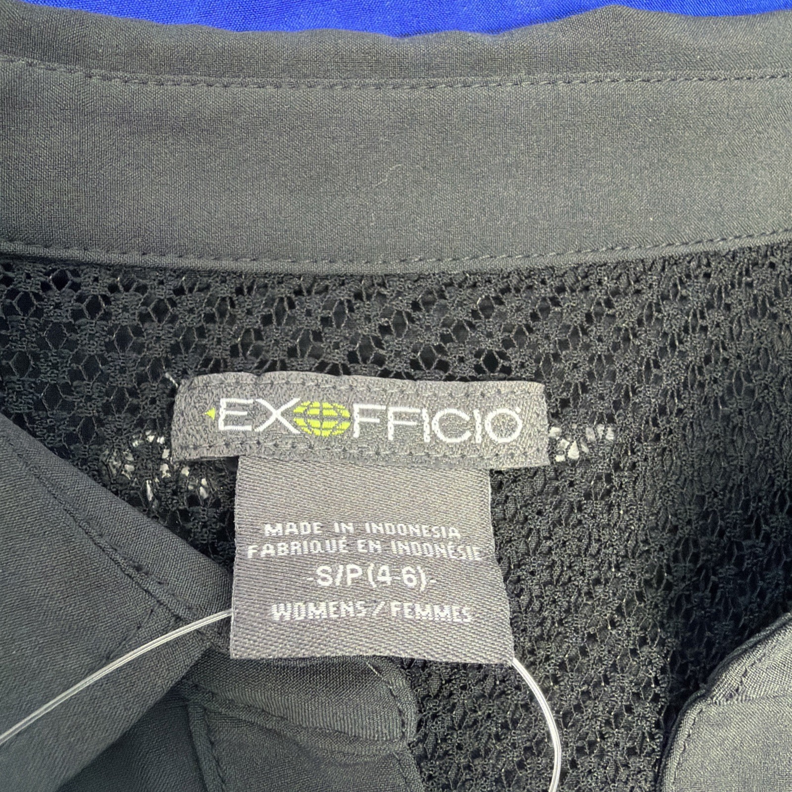 Ex Officio Kismet Long Sleeve Shirt Women’s Size Small Capri Black Collared NWT