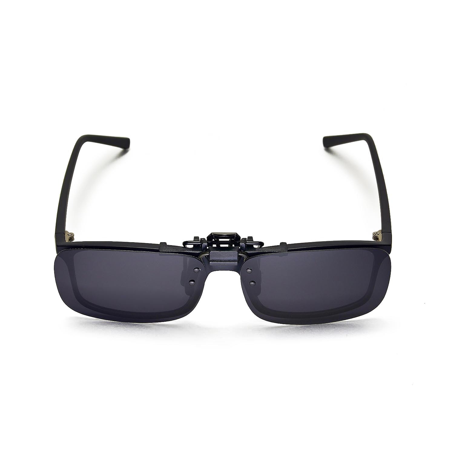 New Walleva Polarized Black Clip-on Flip-up Sunglasses Lenses