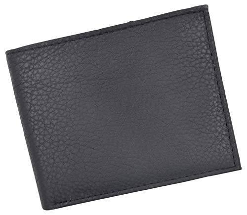 Cavelio Mens Black Premium Leather Slim Flap Up Card Id Holder Bifold Wallet