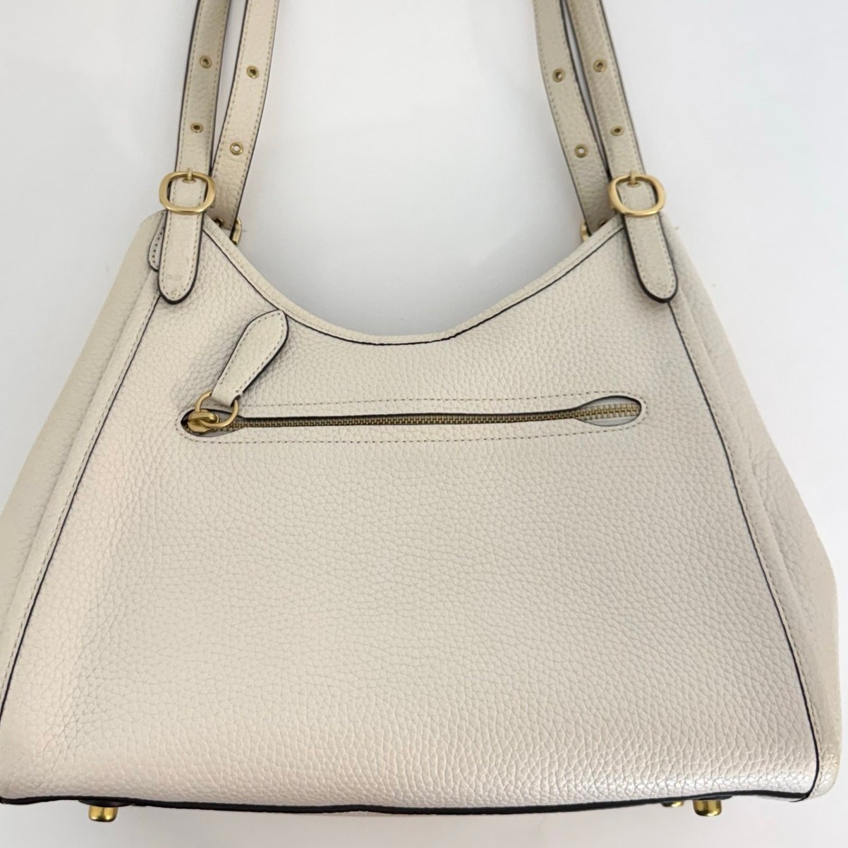 Coach Lori Shoulder Bag Refined Pebble Leather Chalk Off-White C4824