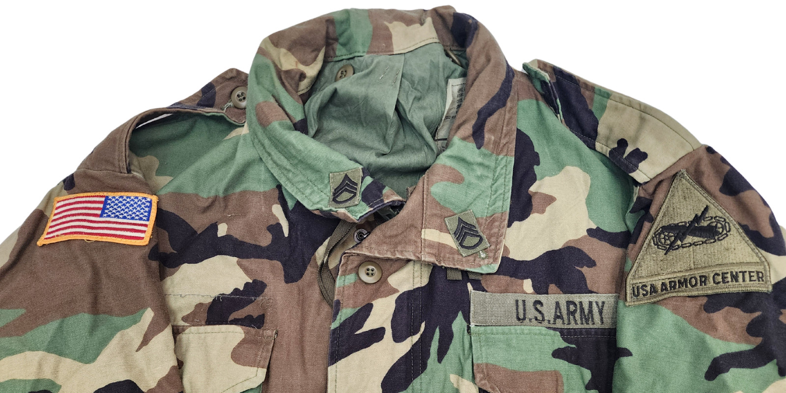 Used US GI Woodland Camo M-65 Field Jacket *mocinc.1982*