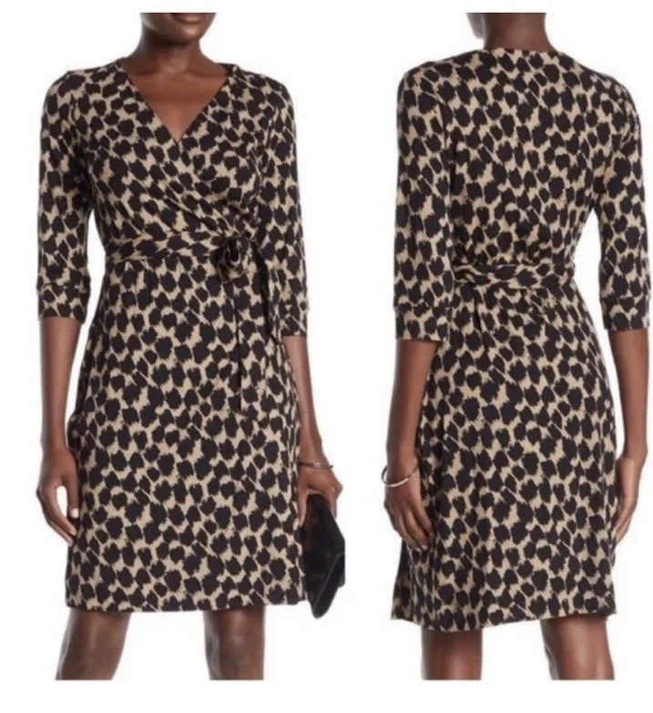 Diane Von Furstenburg Julian Two Henlow Birch Print Wrap Dress S