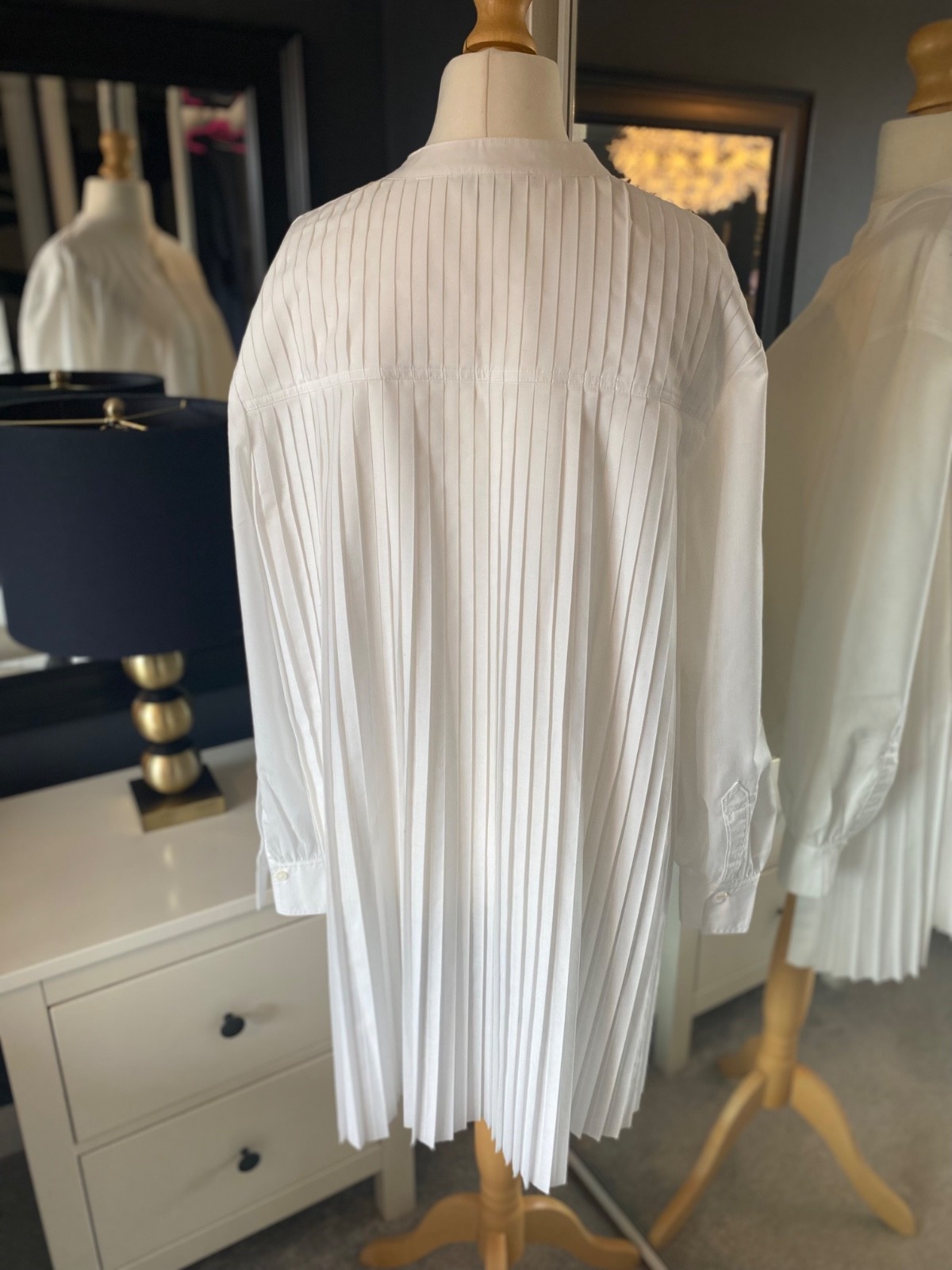 AllSaints Percy high low pleated shirt UK 14 bnwot see description RRP: £139
