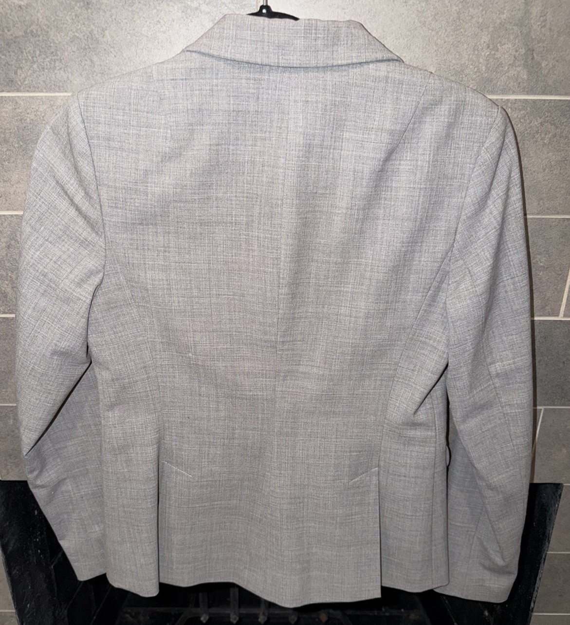 Banana Republic Petite 4P Gray Wool Blend Stretch Lined 2-Button Blazer