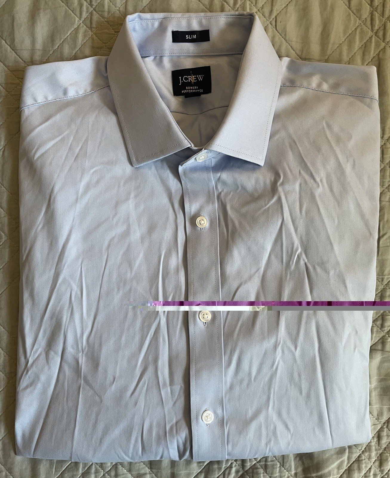 J. CREW Bowery Slim Performance Stretch Dress Shirt in Blue Size L CA351