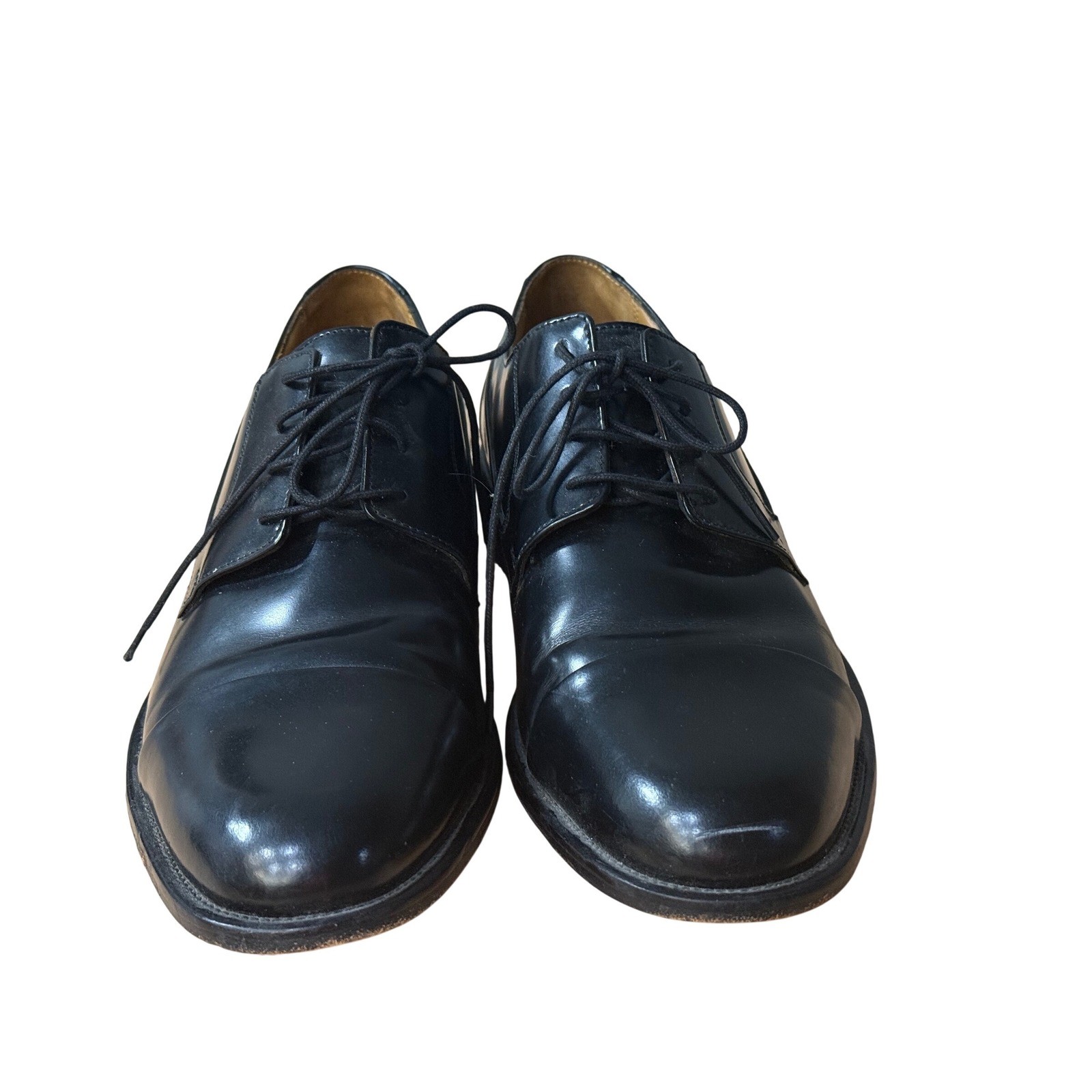 Bostonian Mens Black Leather Cap Toe Derby Dress Shoes 25030 Size 9 W