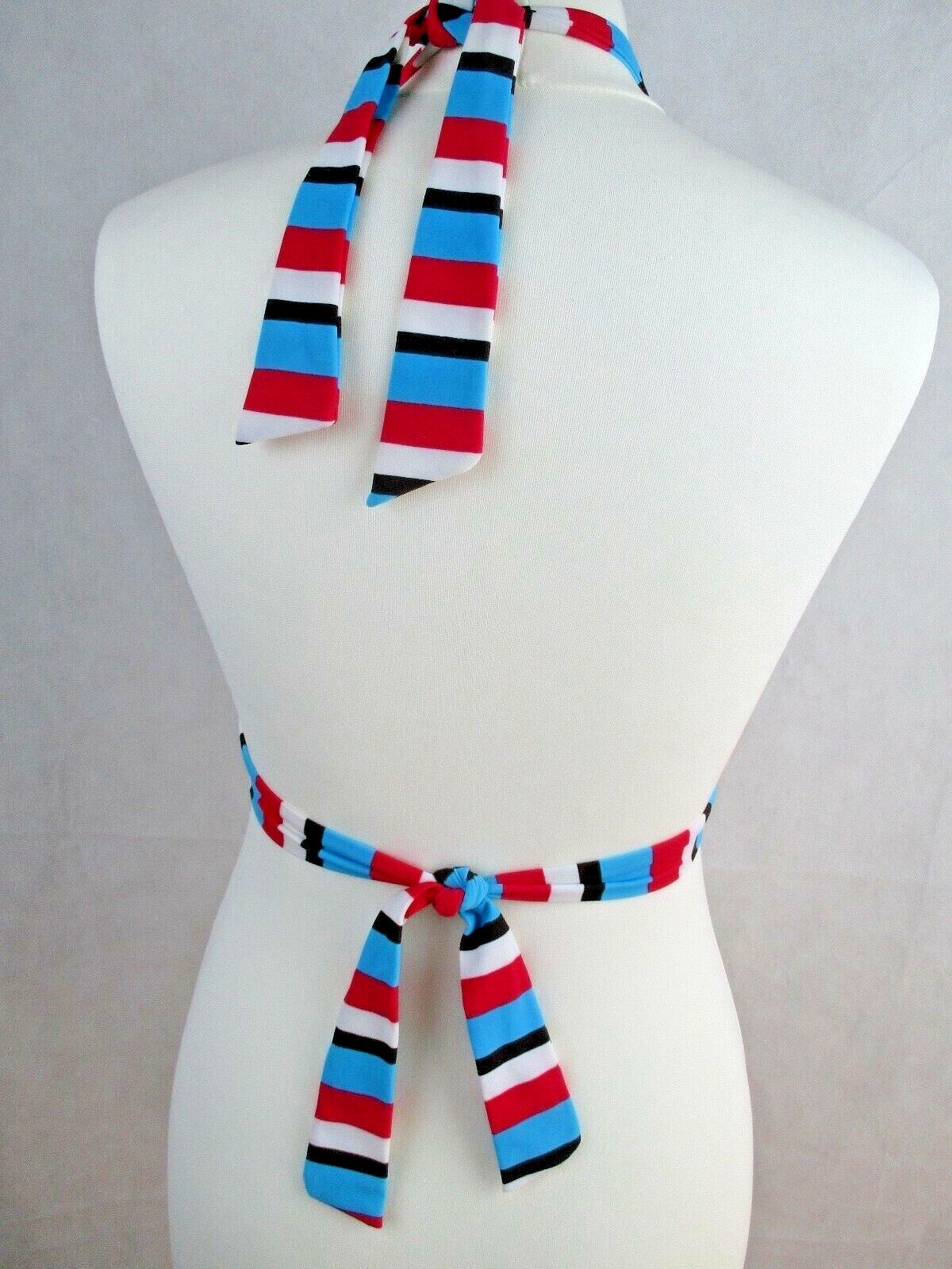 Ladies Evie Beachlife Non Padded Bikini Top Striped Multi Coloured Size UK 10