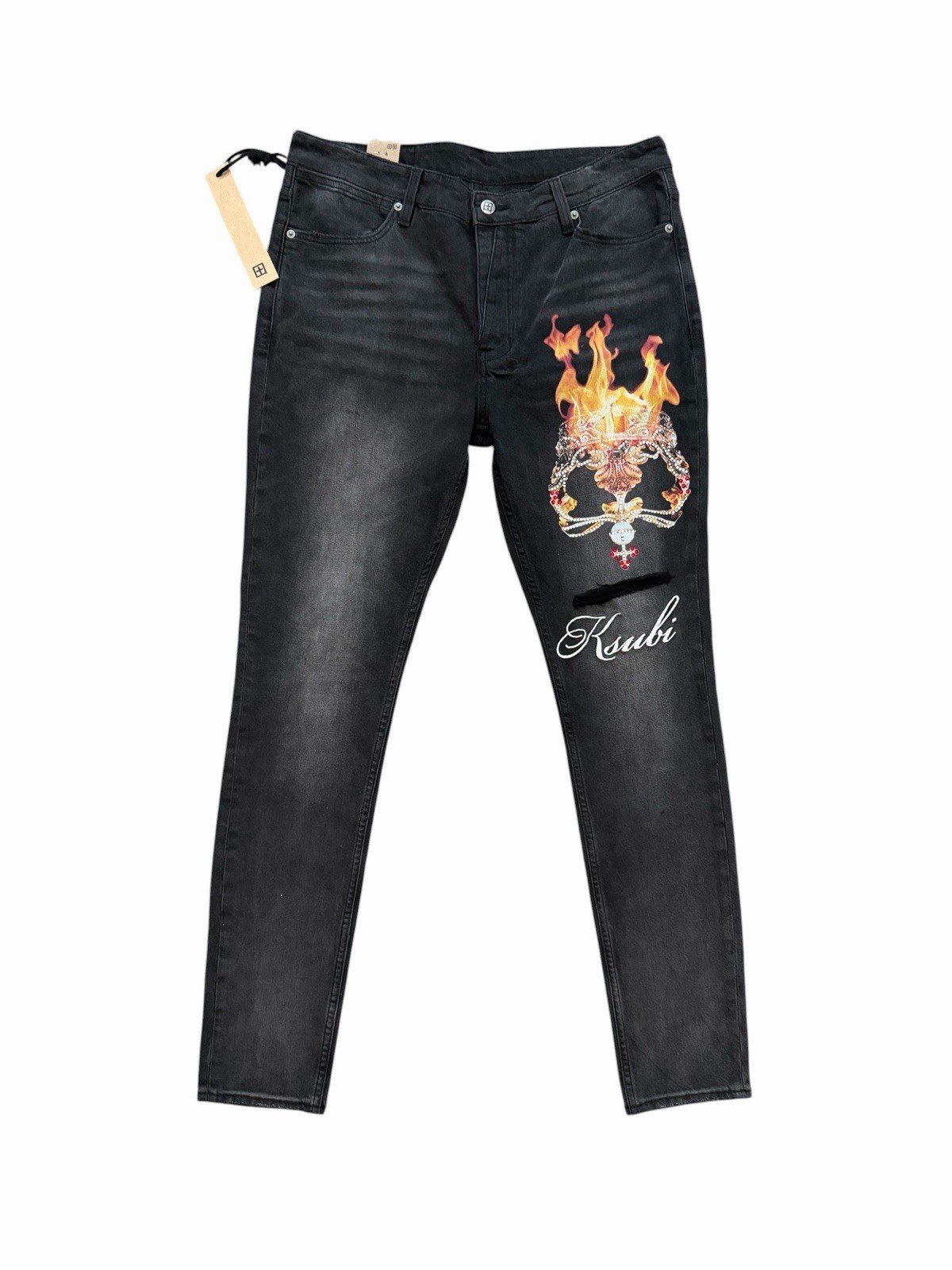 Ksubi Van Winkle Asher Black Krown Skinny Jeans Mens $280 Size 36×32 (36/32)