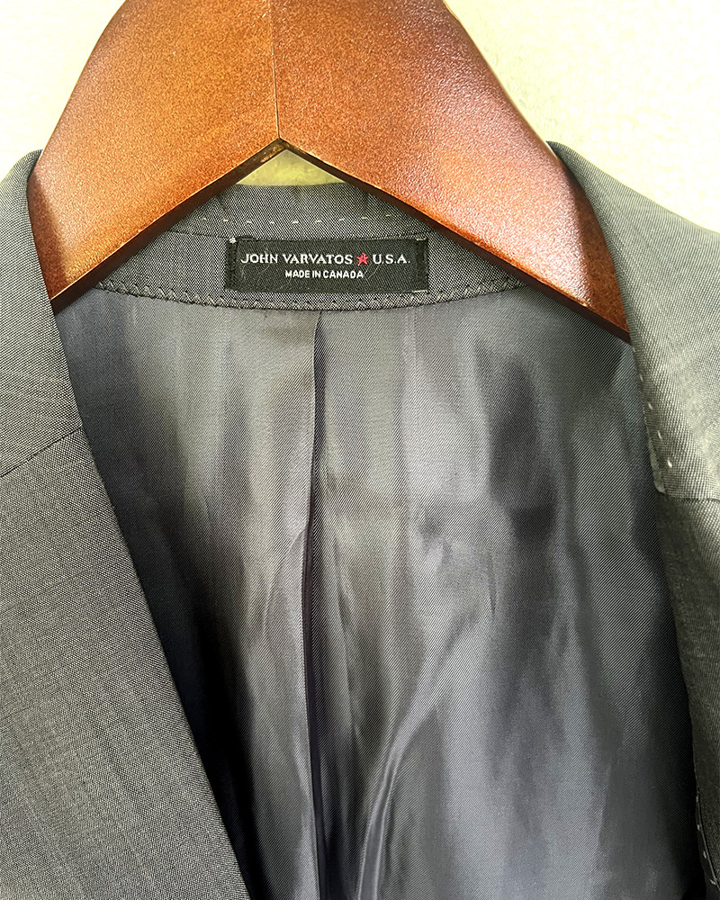 John Varvatos Men’s Gaia Tailored Jacket in Pearl Gary 38R