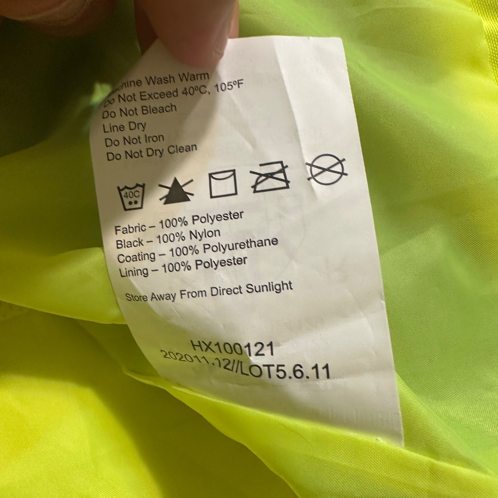 Tingley Jacket Mens M Yellow High Visibility Reflective Zip Hooded Outdoor Shell