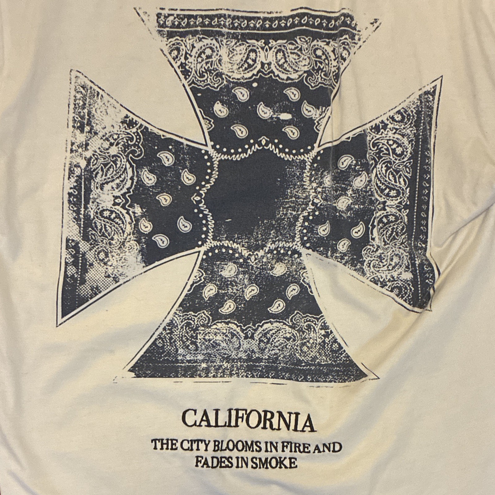 Men’s Short Sleeve Graphic T-Shirt L-XL California State With Flaw