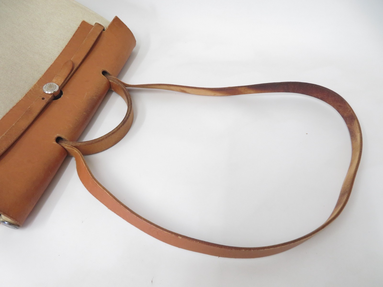 Authentic Hermes Her Bag Canvas Hand Bag Shoulder Bag F#53185